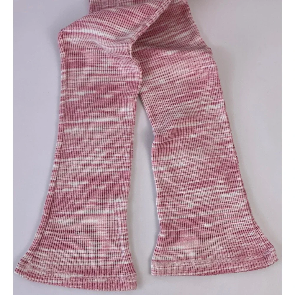 OshKosh‎ B'gosh Girls Pink White Tie Dye Ribbed Flare Pants Size 14